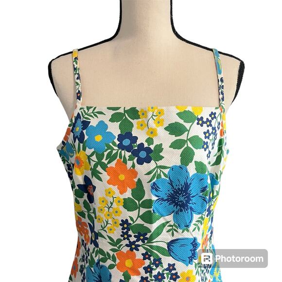 Tommy Hilfiger | Women's Bright Retro Floral 100% Cotton Summer Dress Sz 10 - Picture 2 of 4